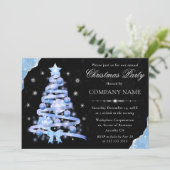 Kerst van Elegant Light Blue Ribbon Tree Kaart (Staand voorkant)