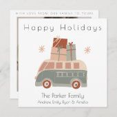 Kerst Van Flat Vakantie Kaart (Voorkant / Achterkant)