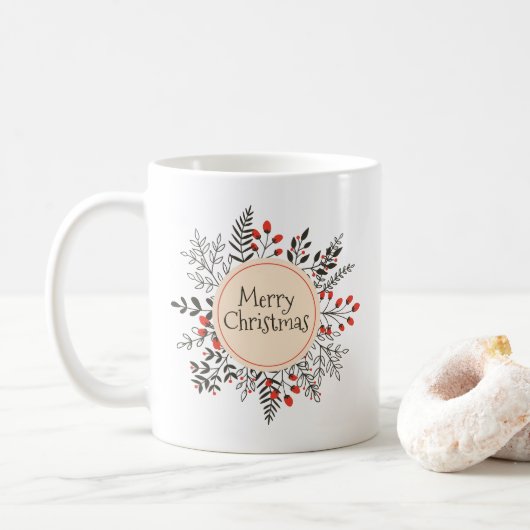  kerst van Floral Merry | Klassieke Mok (Met donut)