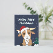 Kerst van geiten Winter Dieren Holiday Postca Feestdagenkaart (Staand voorkant)