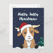 Kerst van geiten Winter Dieren Holiday Postca Feestdagenkaart (Voorkant / Achterkant)