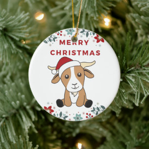 Kerst van geiten Winterdieren Keramisch Ornament