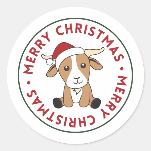 Kerst van geiten Winterdieren: Klassieke ronde  Ronde Sticker (Voorkant)