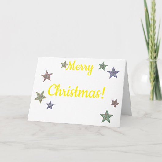 Kerst van Glittery Stars Feestdagen Kaart (Voorkant)