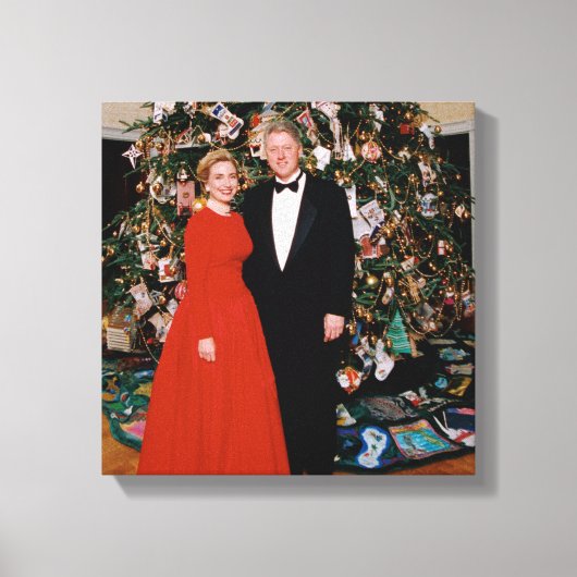 Kerst van het Amerikaanse President Bill Clinton & Canvas Afdruk (Voorkant)