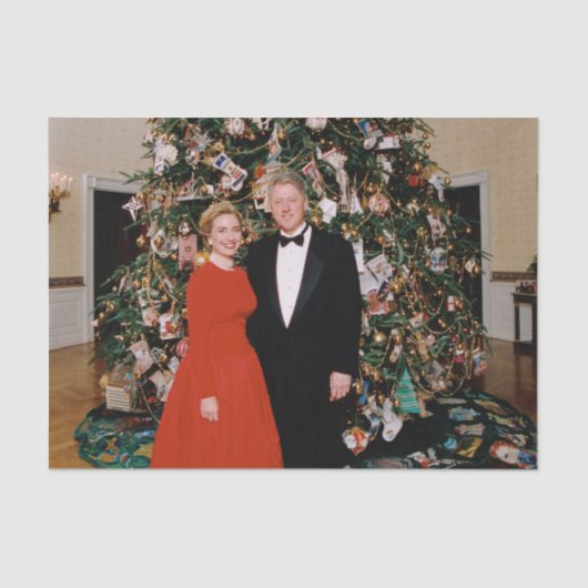 Kerst van het Amerikaanse President Bill Clinton & Tissuepapier (Voorkant)