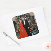 Kerst van het Amerikaanse President Bill Clinton & Vierkante Sticker (Envelop)