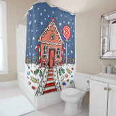 Kerst van het ontbijt douchegordijn (In situ)