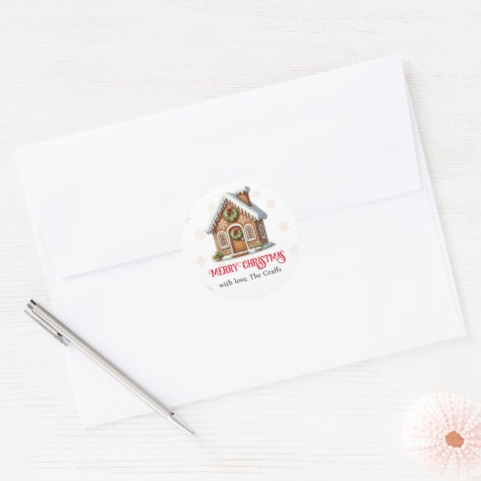 Kerst van het ontbijt ronde sticker (Envelop)
