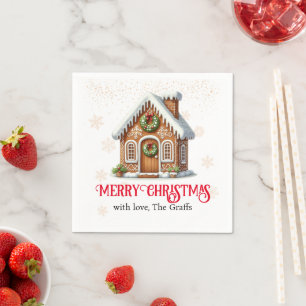 Kerst van het ontbijt servet