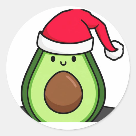 Kerst van het vocado ronde sticker (Voorkant)