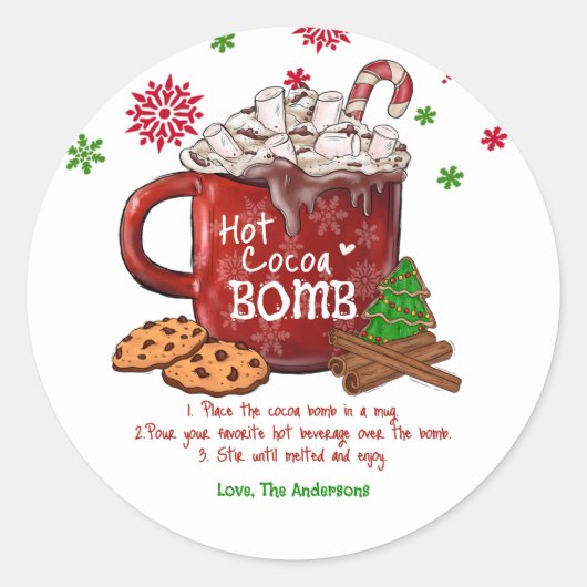 Kerst van Hot Cocaca Bomb Ronde Sticker (Voorkant)