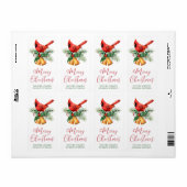 Kerst van kardinaal bedrijf etiket (Full Sheet)