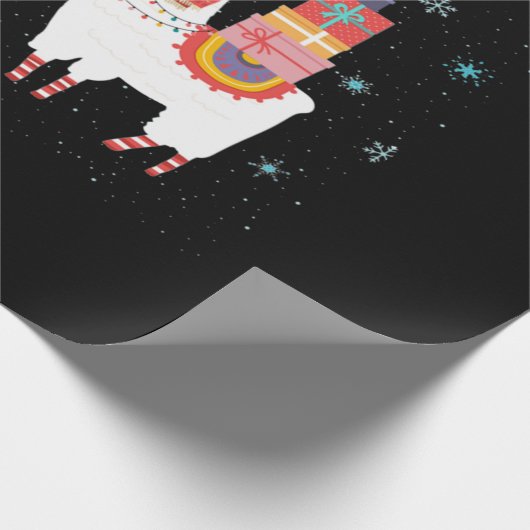 Kerst van Llama - Kerstmis in Alpaca Cadeaupapier (Hoek)