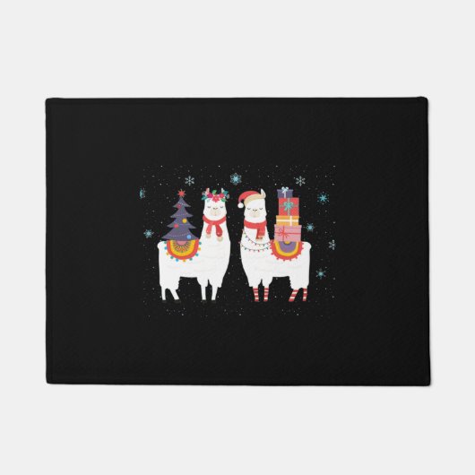 Kerst van Llama - Kerstmis in Alpaca Deurmat (Voorkant)