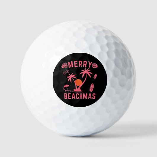 Kerst van Merry Beachmas in juli Golfballen (Voorkant)