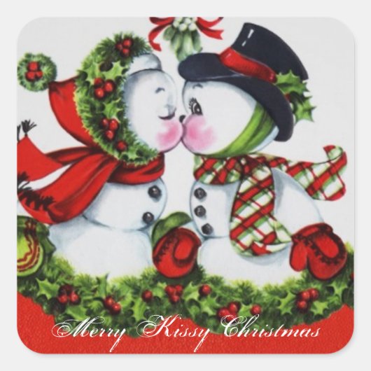  kerst van Merry Kissy Vierkante Sticker (Voorkant)