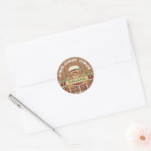 Kerst van ontbijtkoek ronde sticker (Envelop)