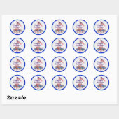 Kerst van Patriotic Candy Canes Ronde Sticker (Vel)