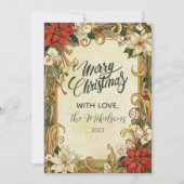 kerst van Poinsettia Feestdagenkaart (Voorkant)