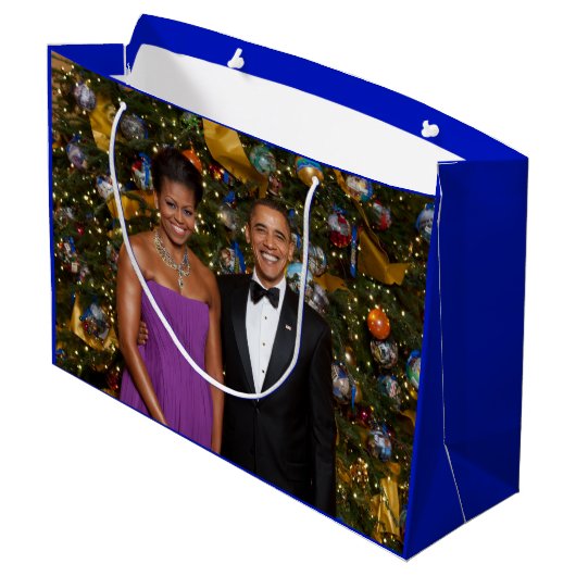 Kerst van President Barack Obama en Michelle Groot Cadeauzakje (Achterkant Gekanteld)