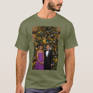 Kerst van President Barack Obama en Michelle T-shirt