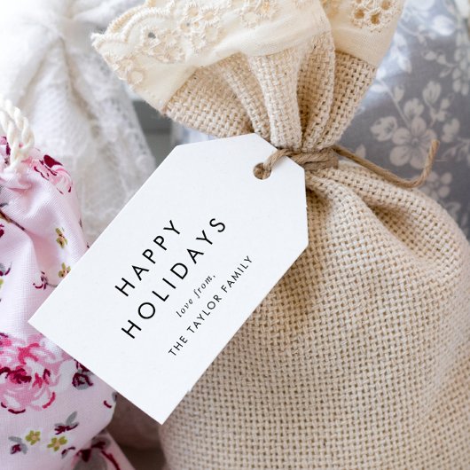 Kerst van Prettige feestdagen familie Cadeaulabel