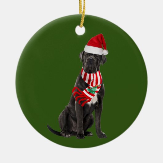 Kerst van suikerriet met Pet Keramisch Ornament (Voorkant)