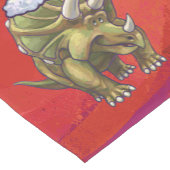 Kerst van Triceratops op rood Korte Tafelloper (Hoek)