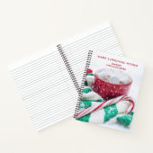 Kerst van warme chocolade en snoepsuikerriet notitieboek (Binnen)