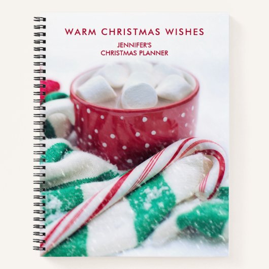 Kerst van warme chocolade en snoepsuikerriet notitieboek (Voorkant)