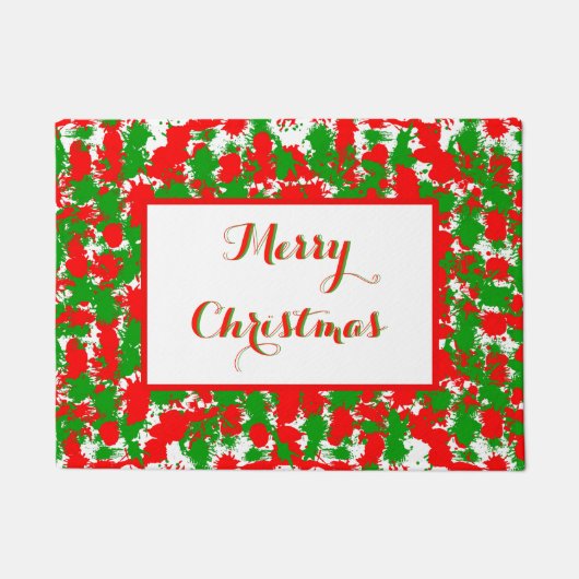 Kerst verfspatten deurmat (Voorkant)