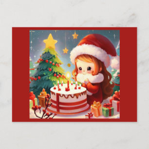 Kerst Verjaardag 1 Briefkaart