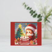 Kerst Verjaardag 1 Briefkaart (Staand voorkant)