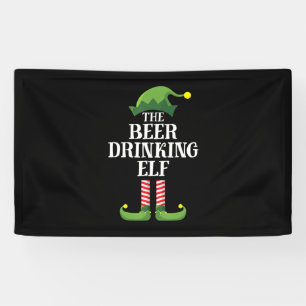 Kerst-verjaardag bier drinken spandoek