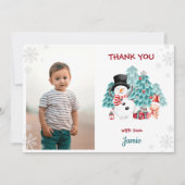 Kerst Verjaardag Foto Sjabloon Bedankkaart (Voorkant)