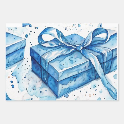 Kerst Verpakking Papier Flat Sheet Set van 3 Inpakpapier Vel (Voorkant 3)