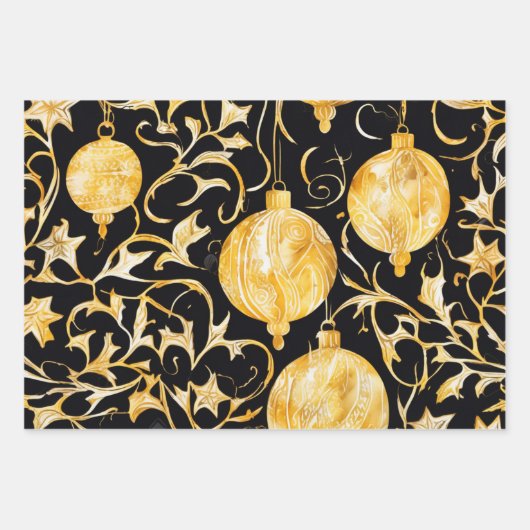 Kerst Verpakking Papier Flat Sheet Set van 3 Inpakpapier Vel (Voorkant 2)