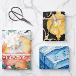 Kerst Verpakking Papier Flat Sheet Set van 3 Inpakpapier Vel