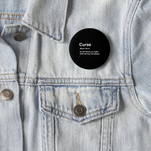 Kerst Verpleegster Curse Definitie Grappig Ronde Button 5,7 Cm (In situ)