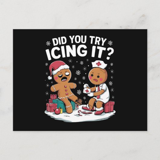 Kerst verpleegster heb je geprobeerd om het te ijs feestdagenkaart (Voorkant)