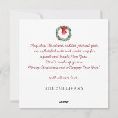 Kerst Versierd Huis Voordeur Topiary Feestdagenkaart (Achterkant)