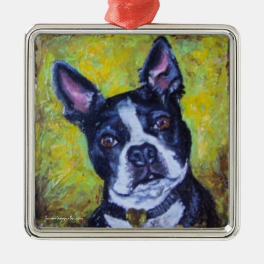 Kerst-versiering Boston Terrier Metalen Ornament (Voorkant)