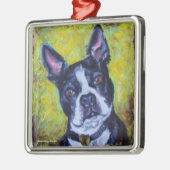 Kerst-versiering Boston Terrier Metalen Ornament (Links)
