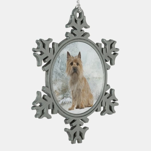 Kerst-versiering Caïro Terrier Tin Sneeuwvlok Ornament (Links)