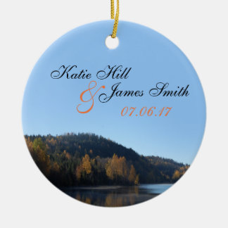 Kerst-versiering met bride en groom keramisch ornament