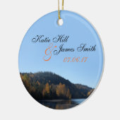 Kerst-versiering met bride en groom keramisch ornament (Links)