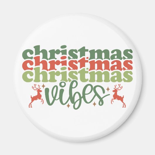 Kerst Vibes Retro Groovy Kerst Feestdagen Magneet (Voorkant)