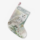 Kerst Vibes Waterverf Uil - Kleine Kerstsok (Voorkant (Hangend))