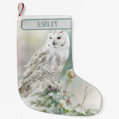 Kerst Vibes Waterverf Uil - Kleine Kerstsok (Voorkant)